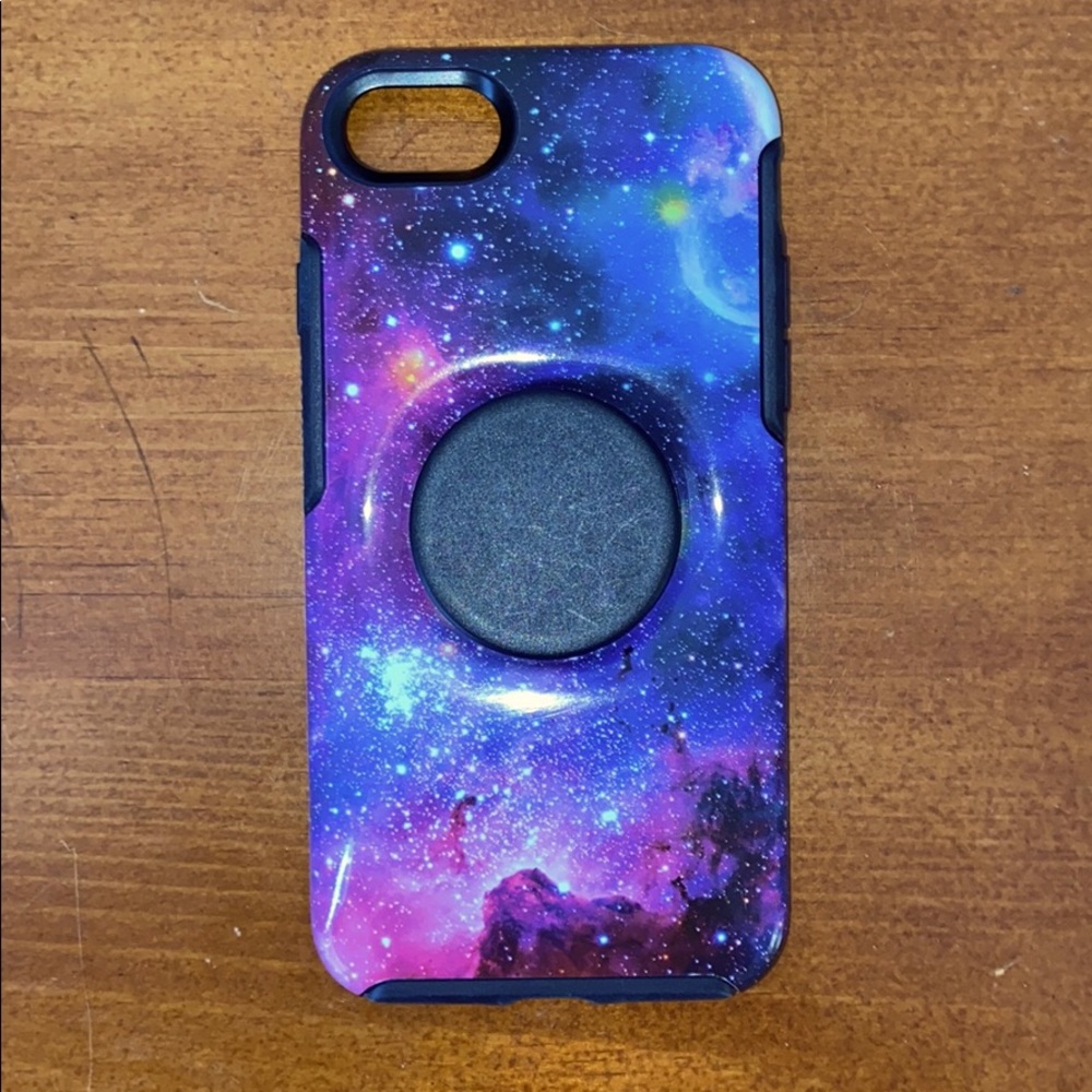 iPhone 7 space otter box pop socket phone case
